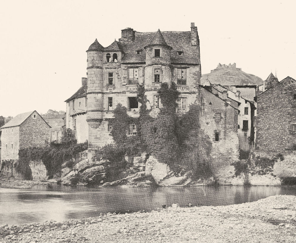 AVEYRON. Espalion- Le vieux chàteau 1903 old antique vintage print picture